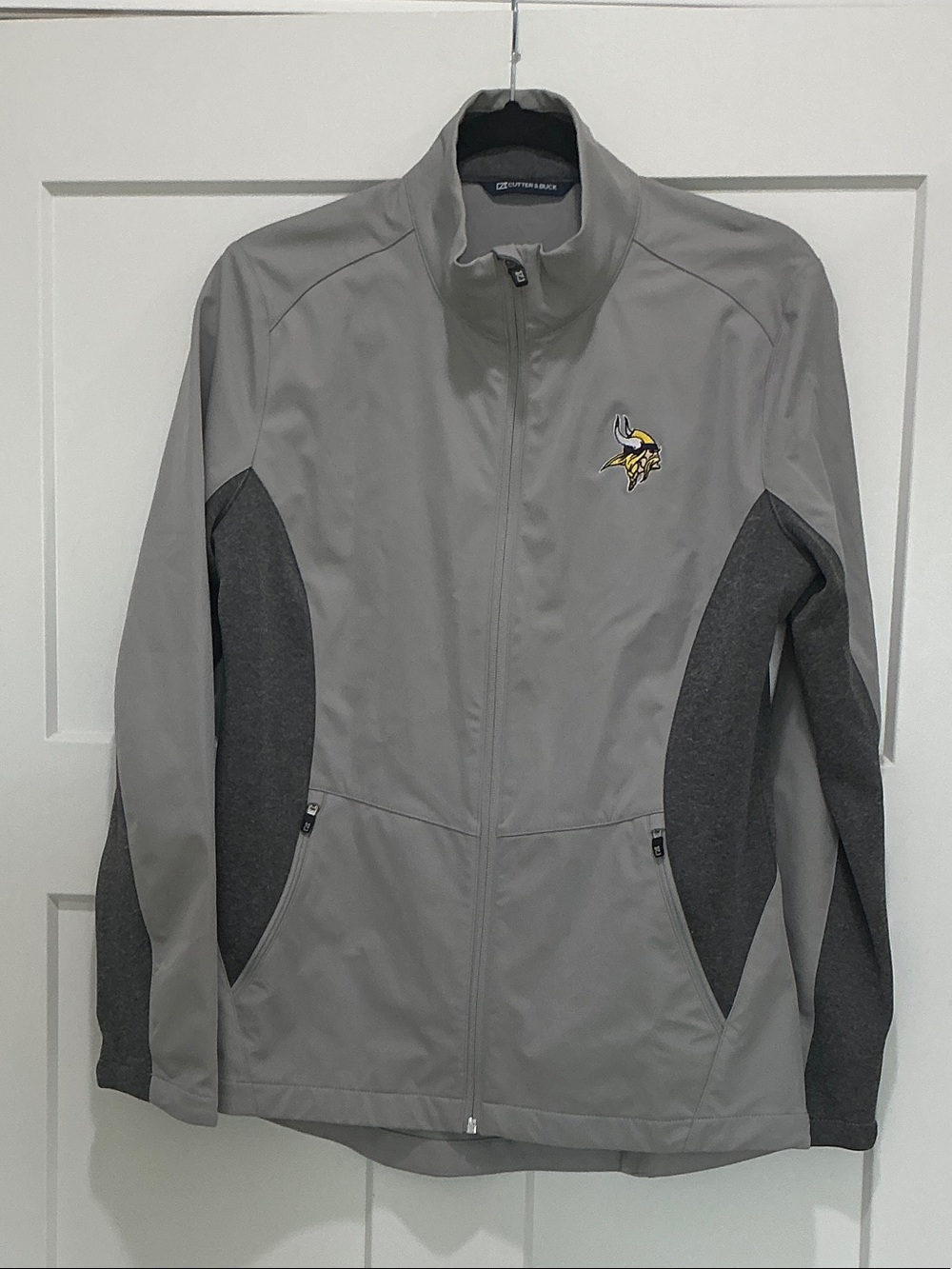 Cutter & Buck Gray Lightweight Vikings Logo Jacket